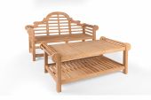 Lutyens 3 Seater Teak Bench & Coffee Table