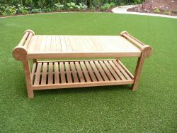 Lutyens 3 Seater Teak Bench & Coffee Table